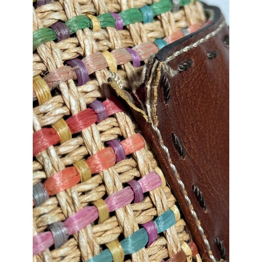 Fossil Purse Handbag Multi Colored Straw Woven An… - image 5